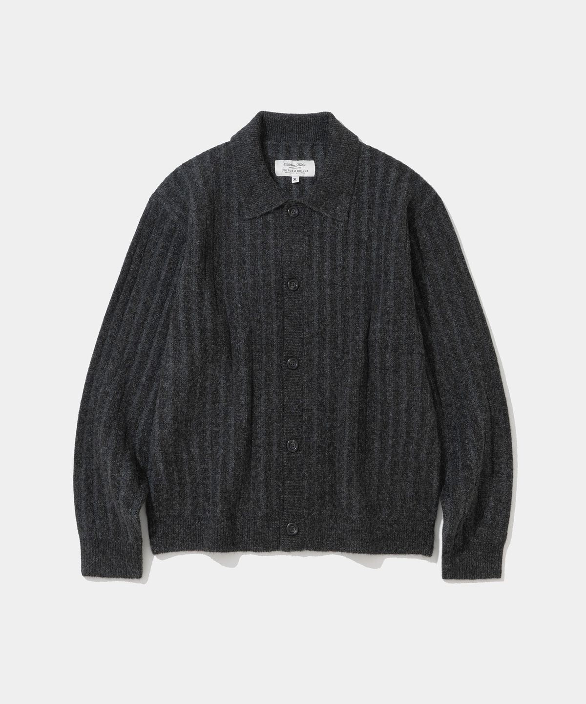 유니폼브릿지(UNIFORM BRIDGE) collar knit cardigan charcoal