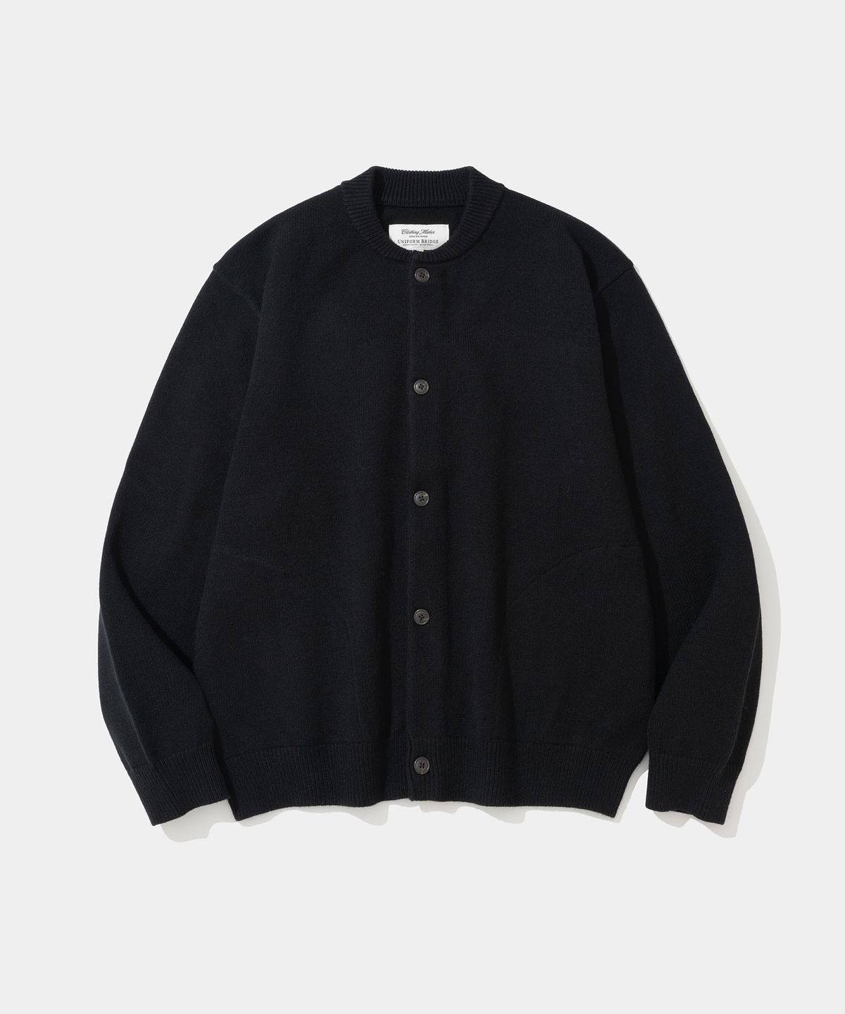 유니폼브릿지(UNIFORM BRIDGE) crewneck knit cardigan black