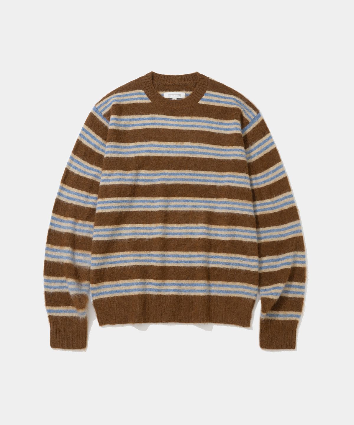 유니폼브릿지(UNIFORM BRIDGE) stripe hairy knit brown