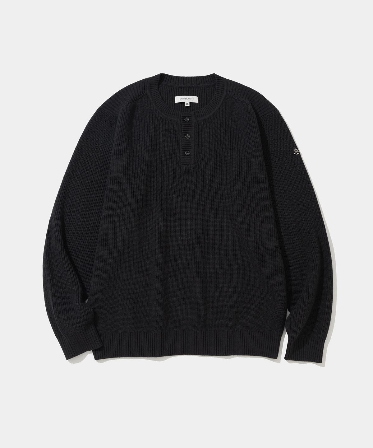 유니폼브릿지(UNIFORM BRIDGE) henley neck knit black
