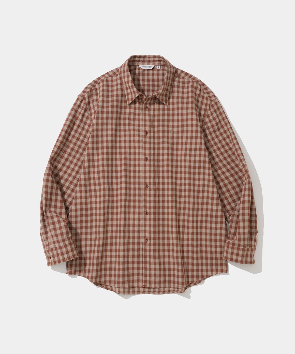 유니폼브릿지(UNIFORM BRIDGE) gingham check shirt coral pink