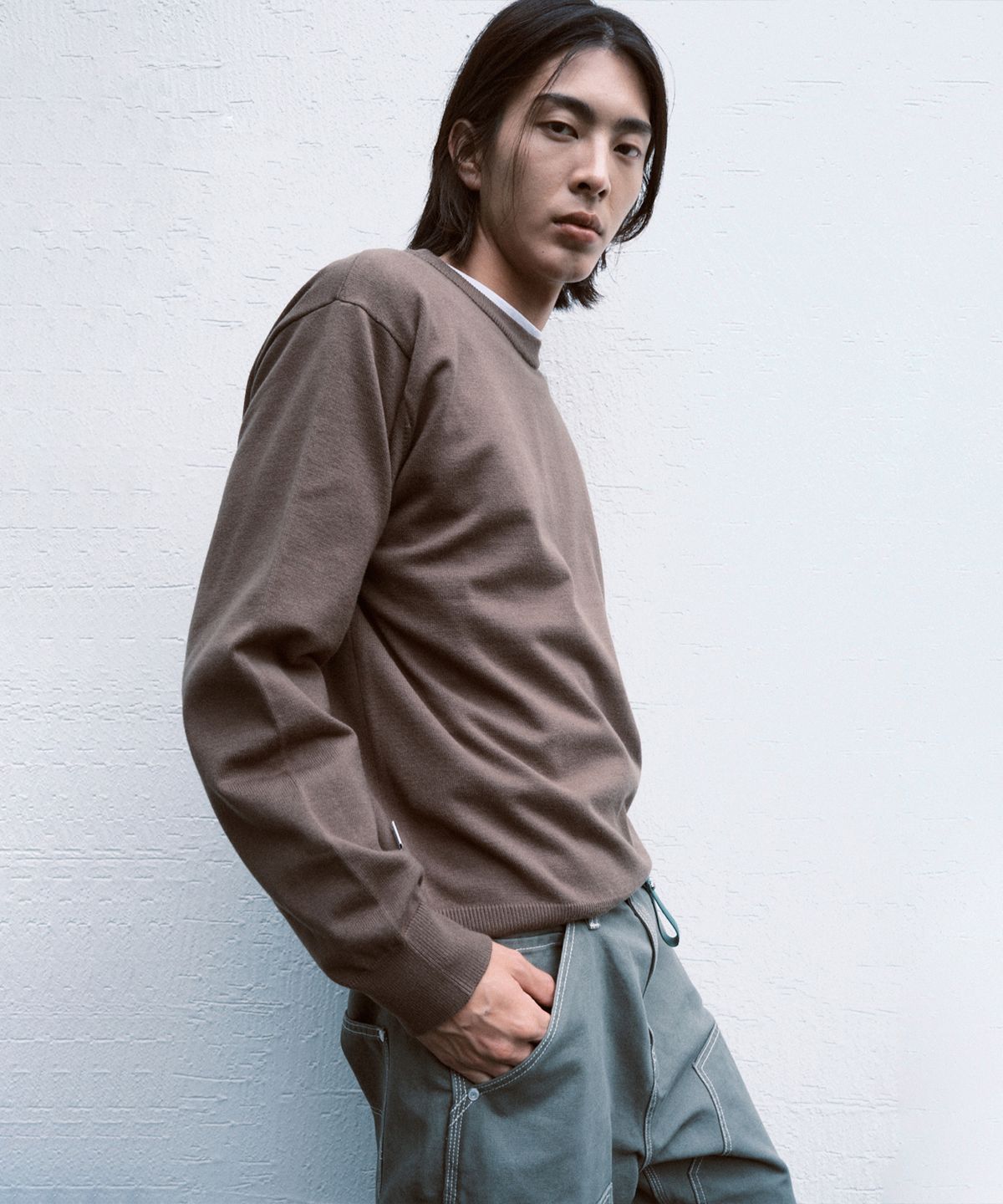 나우앤투모로우(NOWANDTOMORROW) CREW NECK PULLOVER SWEATER [DEEP BROWN]