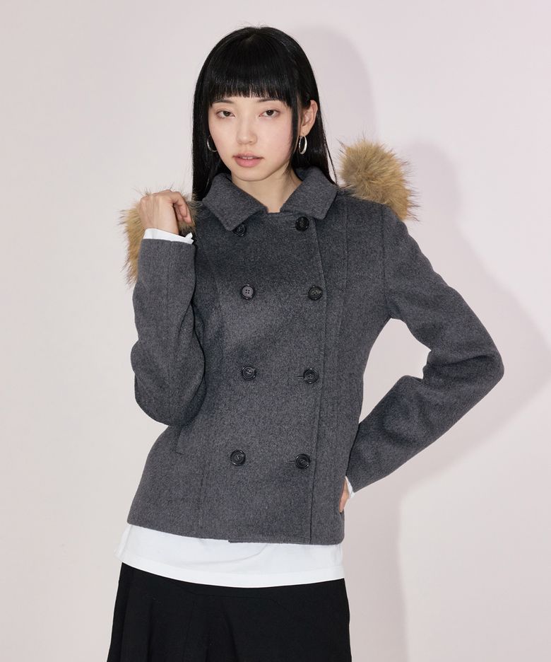 [츄르희 PICK] DETACHABLE HOOD DOUBLE COAT_CHARCOAL