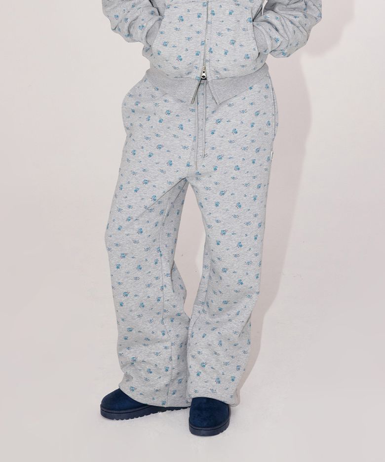 [츄르희 PICK] FLOWER SWEATPANTS_MELANGE GREY