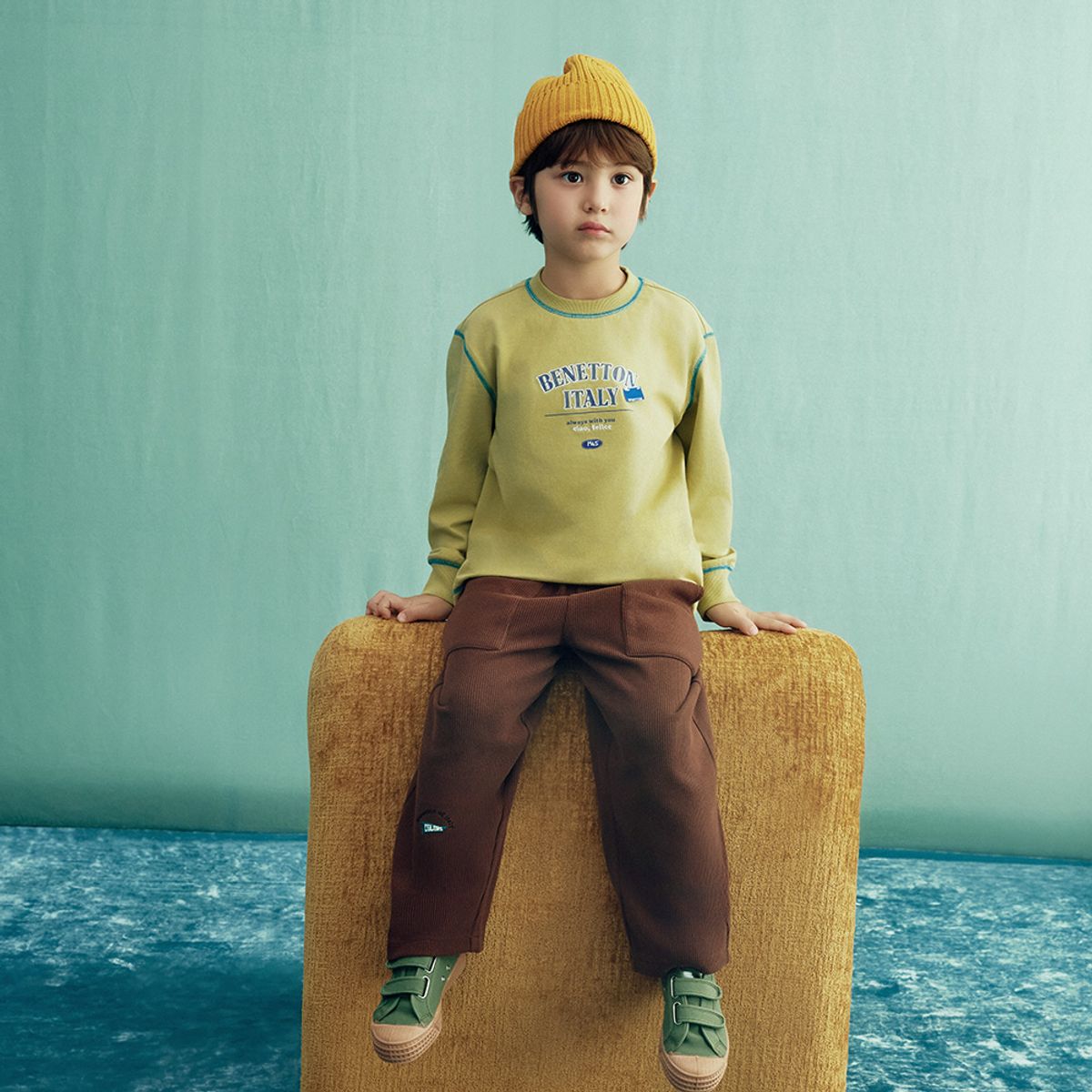 베네통키즈(BENETTONKIDS) 그래픽 포인트 티셔츠_QATS12641OL