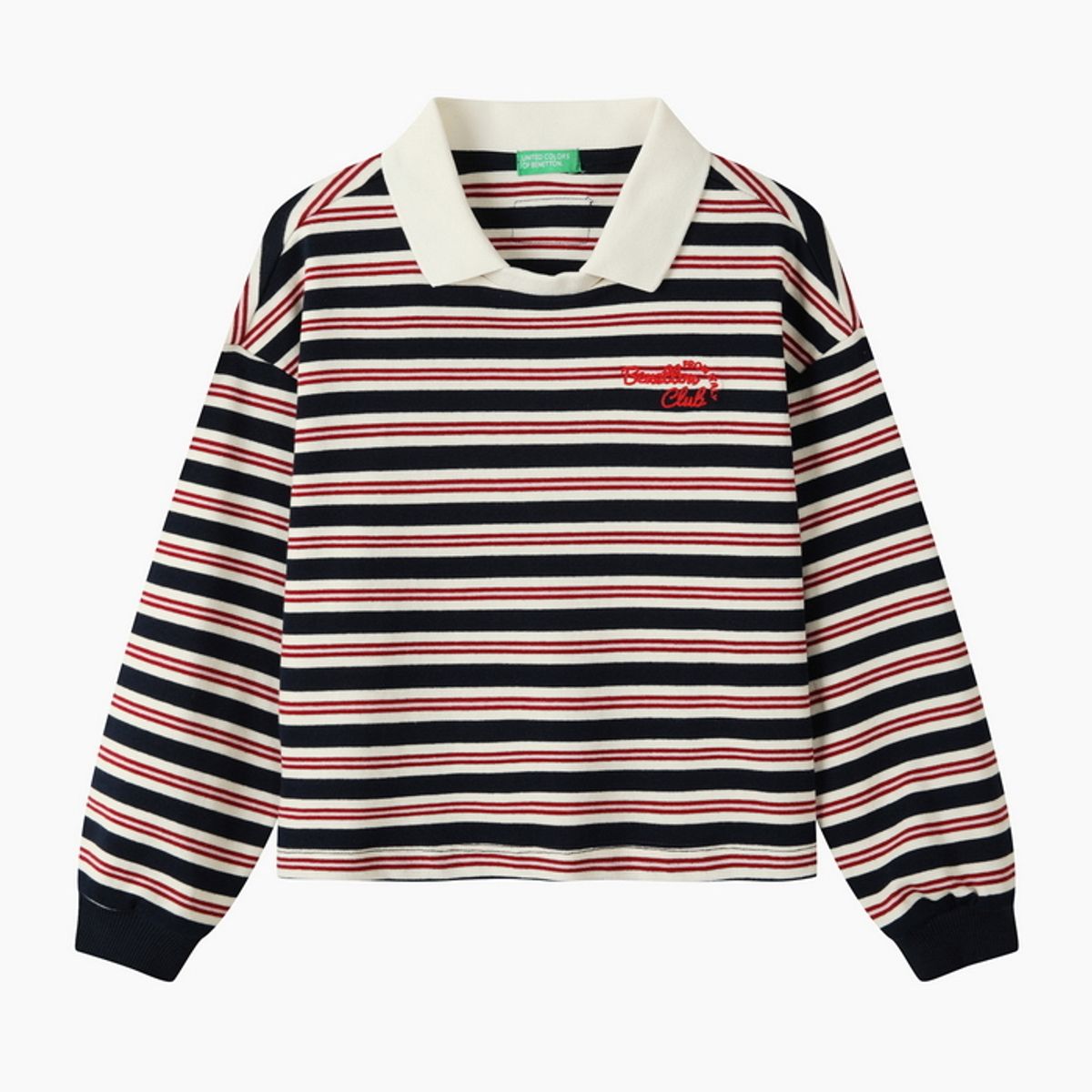 베네통키즈(BENETTONKIDS) 스트라이프 카라티셔츠_QATS13641NY