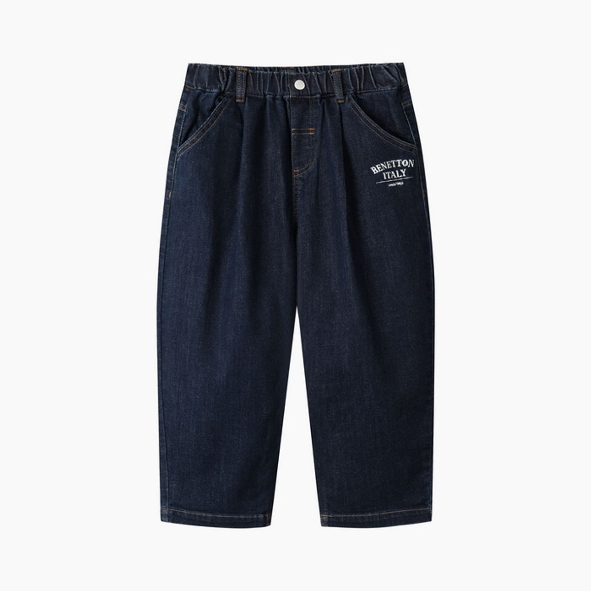 베네통키즈(BENETTONKIDS) 생지 데님 배기 팬츠_QADP01641NY