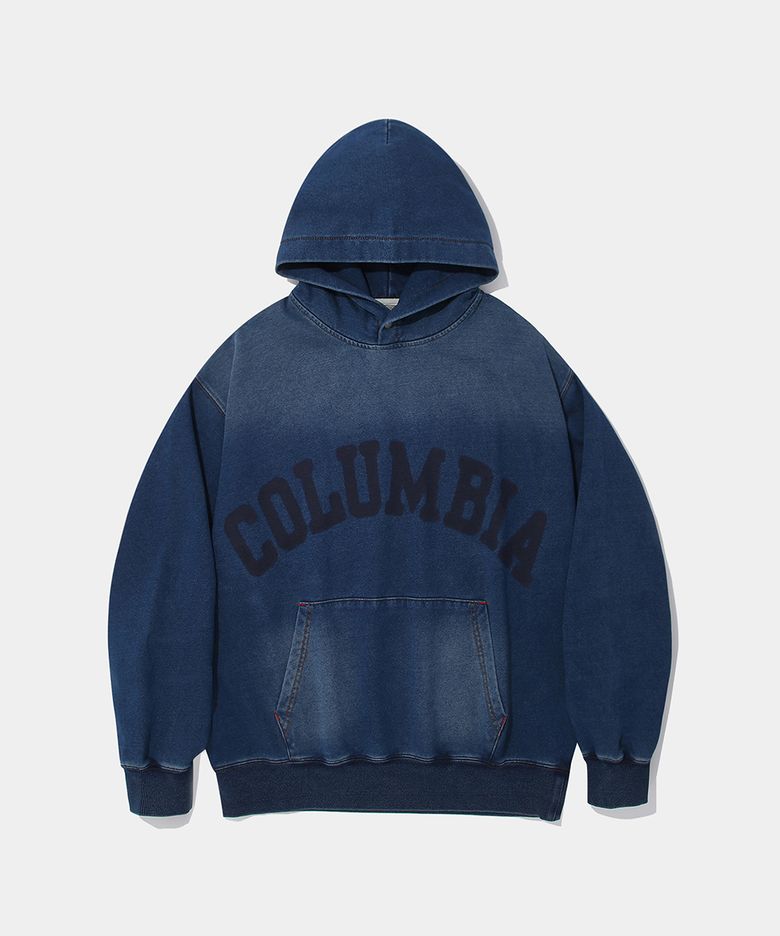 BIG ARCH RUBBER DENIM TERRY HOODIE_MIDNIGHT JIN