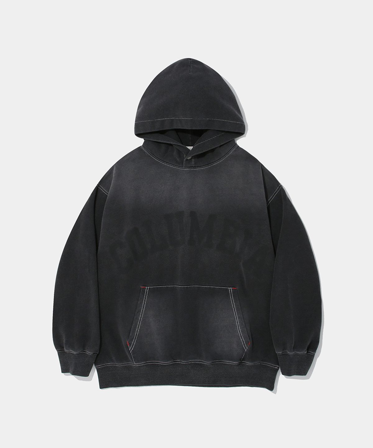 컬럼비아 유니버시티(COLUMBIA UNIVERSITY) BIG ARCH RUBBER DENIM TERRY HOODIE_BLACK DENIM