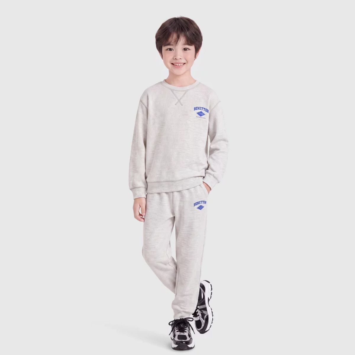 베네통키즈(BENETTONKIDS) 와플 그래픽 조거팬츠_QATP02641MG
