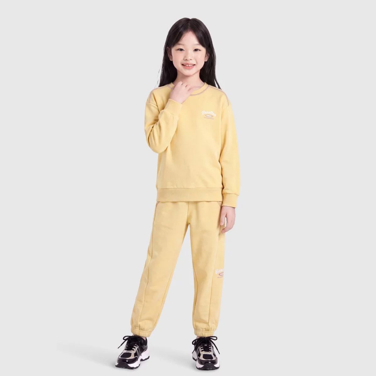 베네통키즈(BENETTONKIDS) 그래픽 포인트 조거 팬츠_QATP01641YE