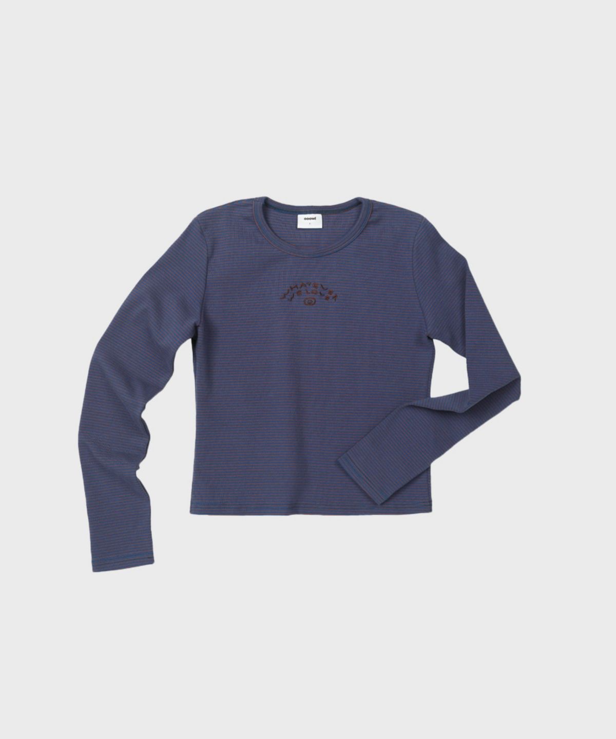 오울(OOOWL) LONG SLEEVE SLIM T SHIRT BLUE STRIPE