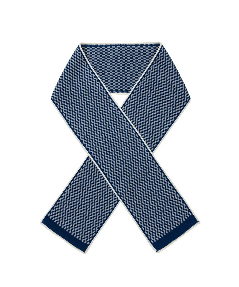 Check Weave Muffler Navy