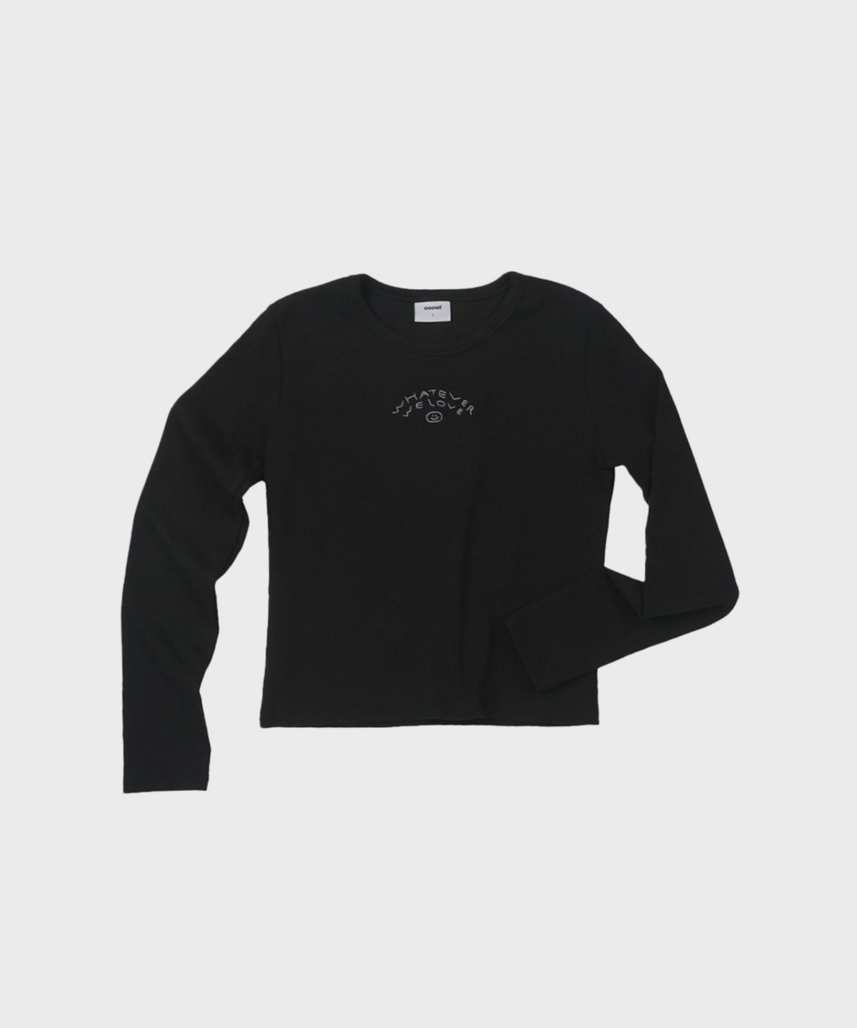 오울(OOOWL) LONG SLEEVE SLIM T SHIRT BLACK