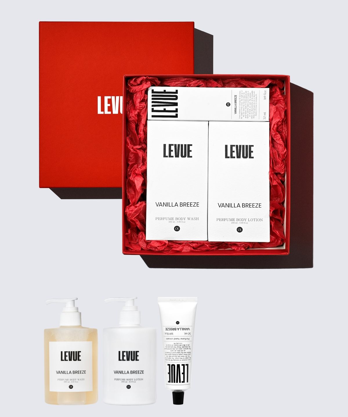 르뷔(LEVUE) 퍼퓸 바디워시&바디로션&핸드크림 트리오