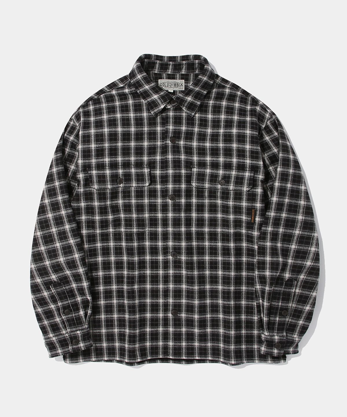 컬럼비아 유니버시티(COLUMBIA UNIVERSITY) FLEECE BONDED CHECK SHIRT JACKET_BLACK