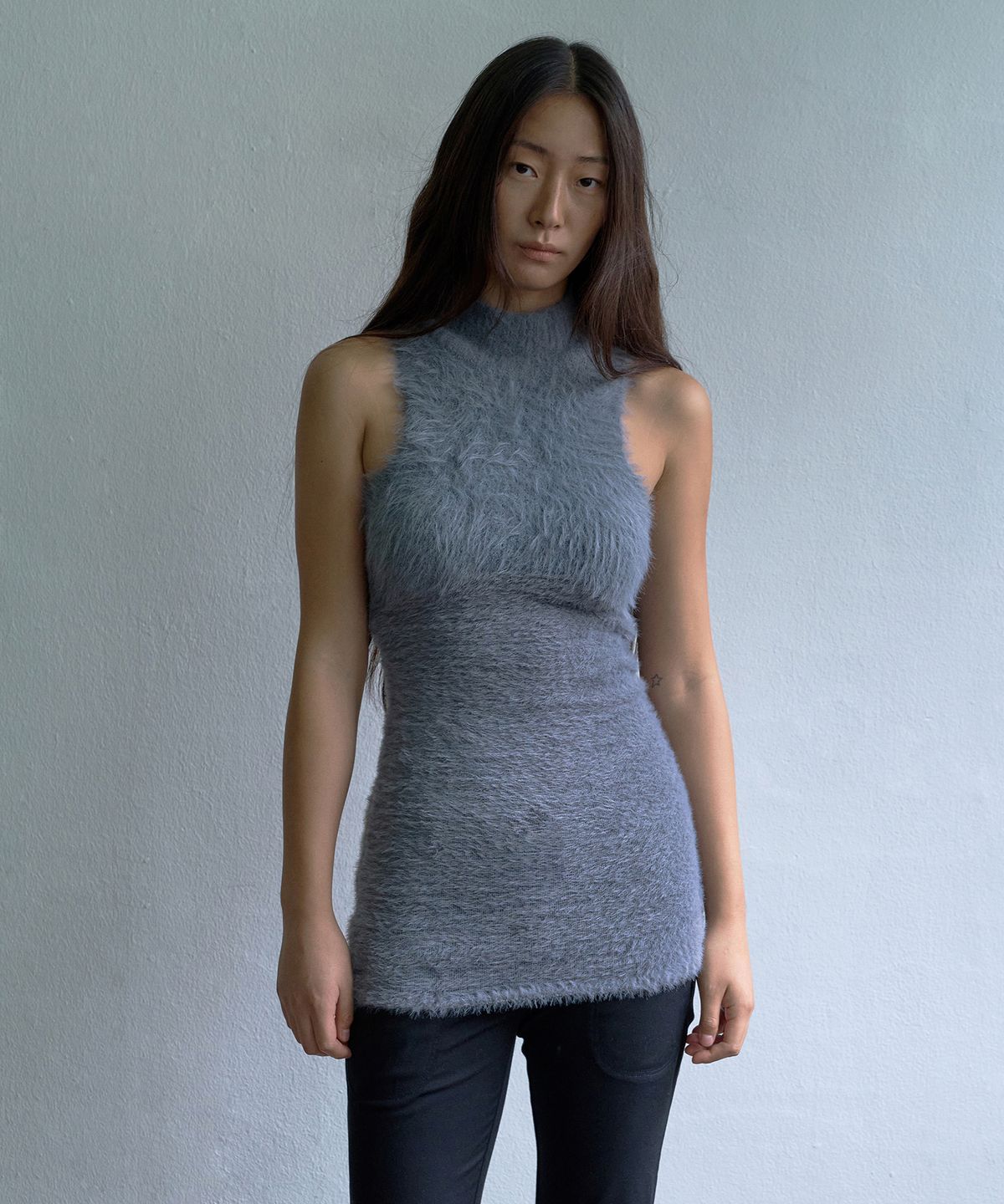 웰빙익스프레스(WELLBEING EXPRESS) Shaggy Knit Dress Grey