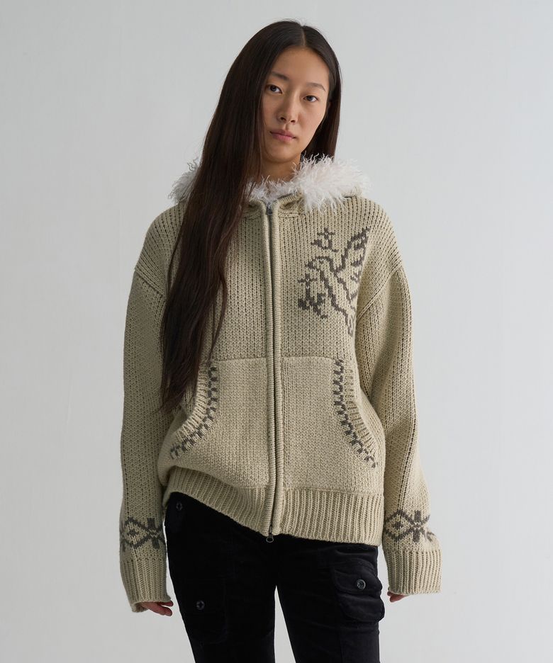Fur Cowichan Hoodie Beige