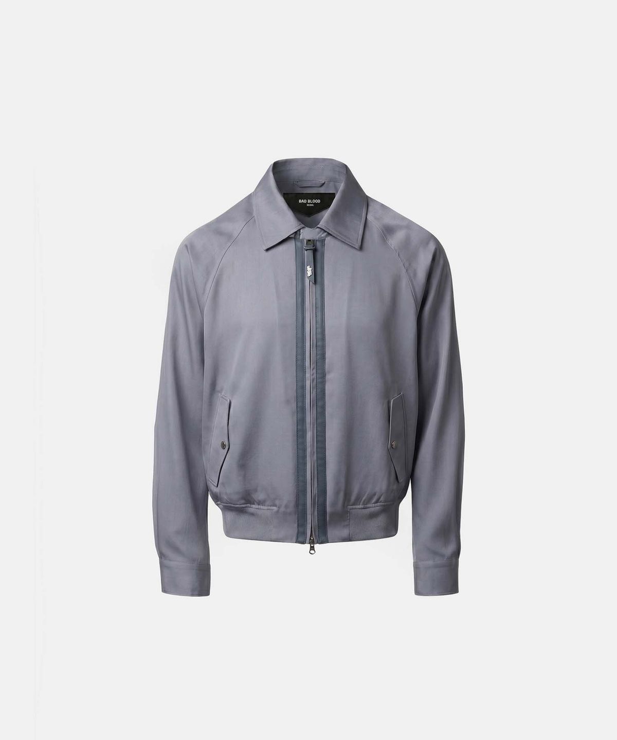 배드블러드(BADBLOOD) Contour Lightweight Bomber Shacket - Blue Gray