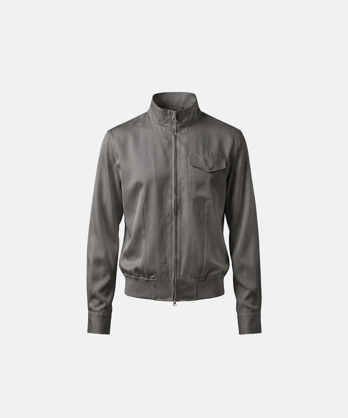 배드블러드(BADBLOOD) Contour High-Neck Lightweight Bomber Shacket - Gray