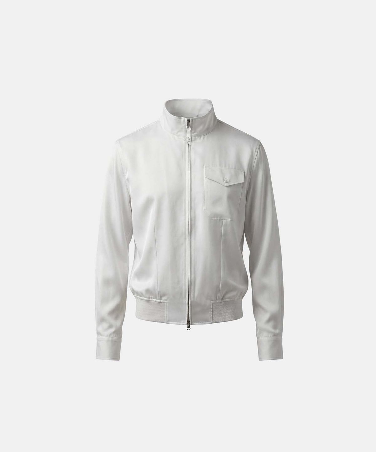 배드블러드(BADBLOOD) Contour High-Neck Lightweight Bomber Shacket - White