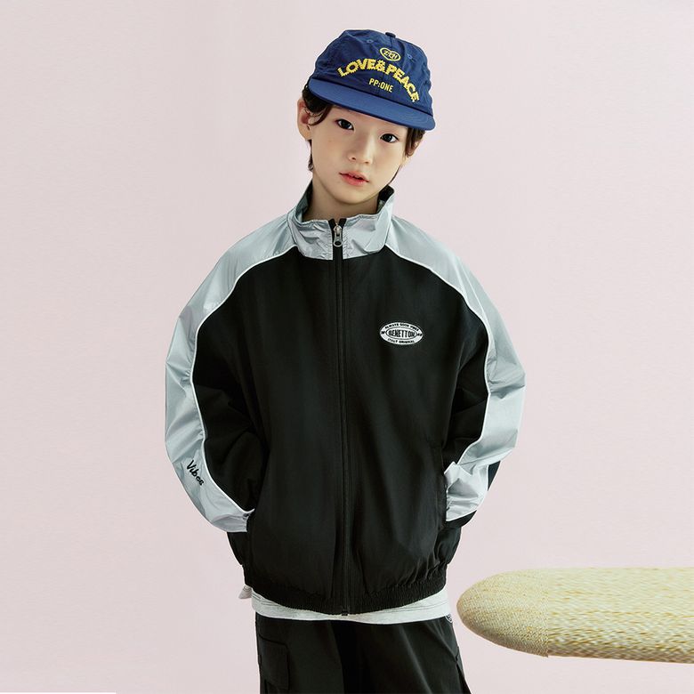 스트릿 배색 화섬 점퍼_QAJP01641BK