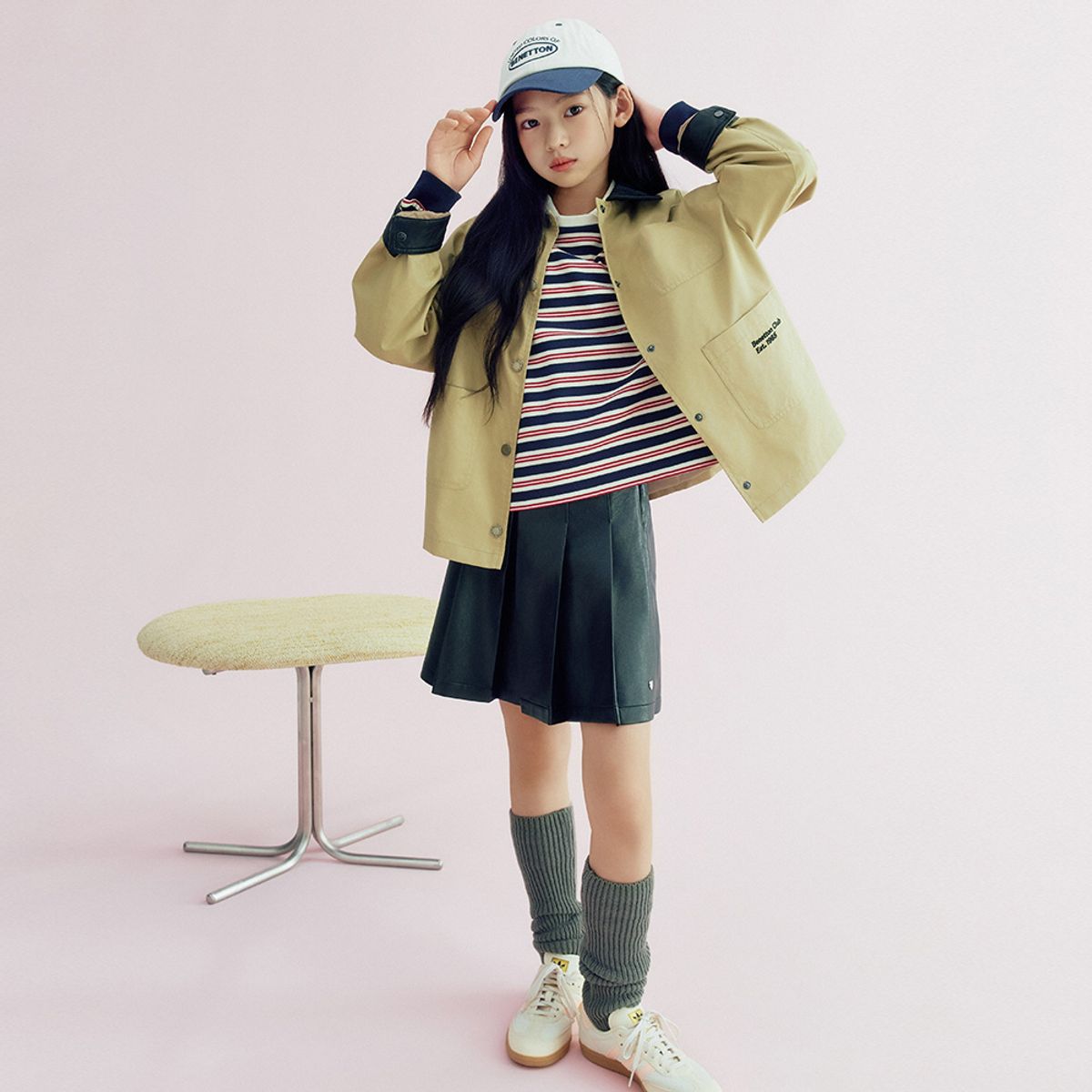 베네통키즈(BENETTONKIDS) 힙스터 화섬 워크자켓_QAJK04641BG