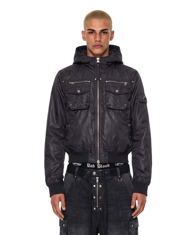 Daytona Nylon Hooded jacket - Black