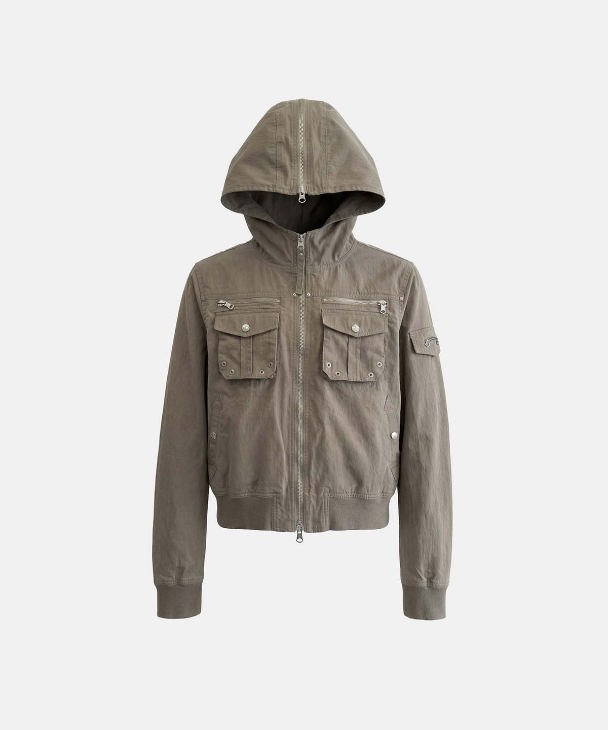 배드블러드(BADBLOOD) Daytona Nylon Hooded Jacket - Khaki Beige