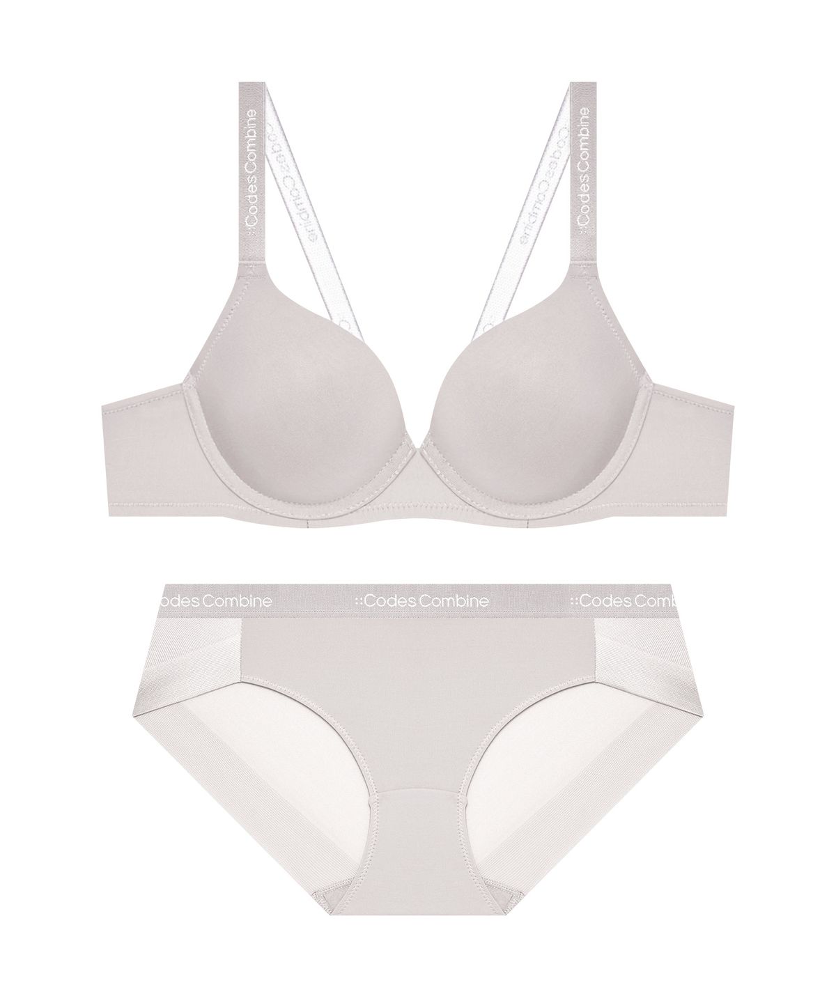 코데즈컴바인 이너웨어(CODES COMBINE INNERWEAR) 미니멀 아스킨 와이어 브라 햄팬티 세트_라이트스킨