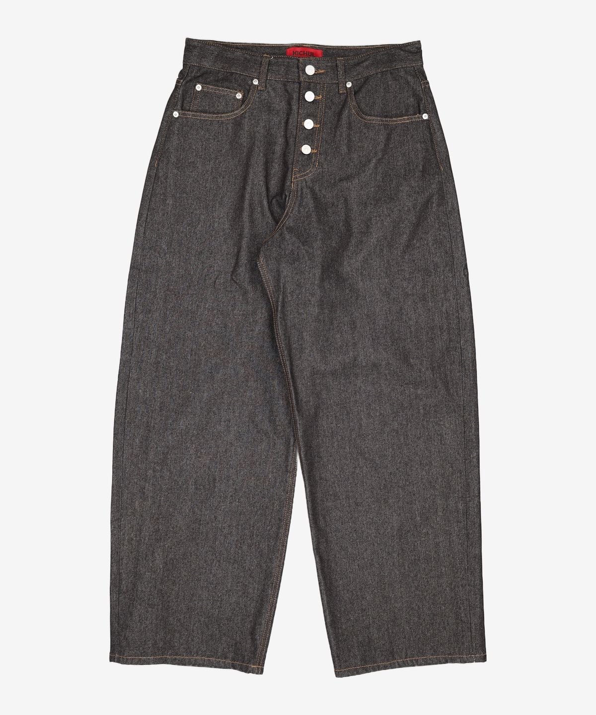 기철(KICHUL) Midnight Raw Wide Denim Pants (Black) M