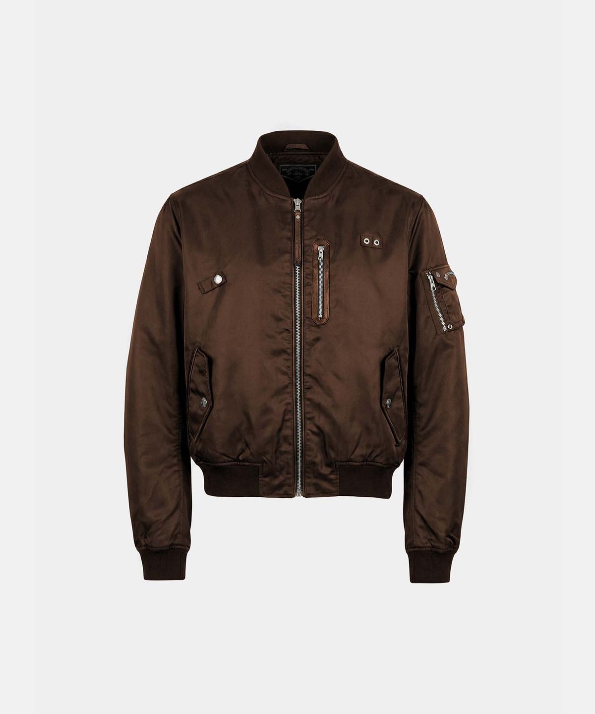 배드블러드(BADBLOOD) Satin Nylon MA-1 Jacket - Brown