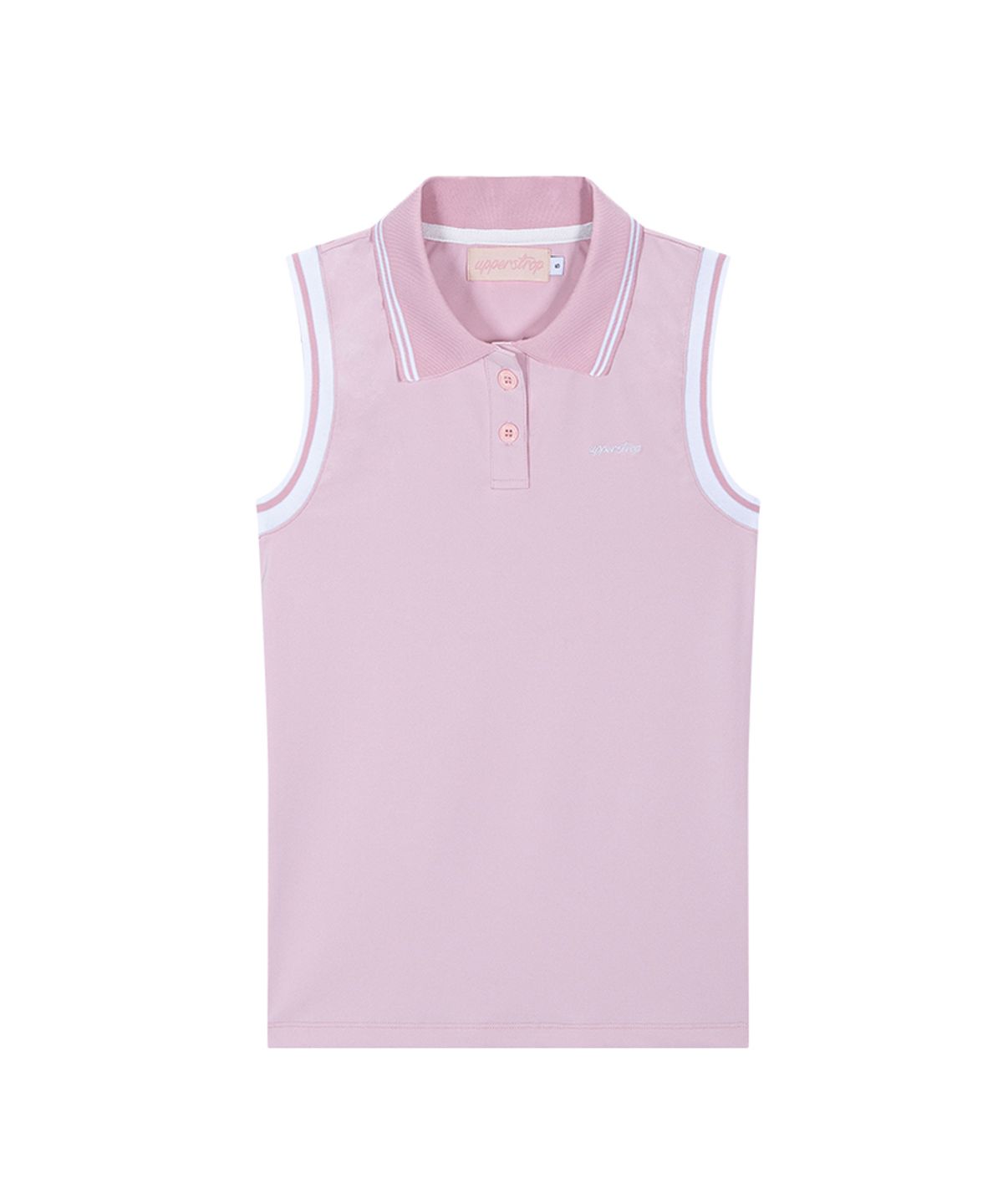 어퍼스트롭 골프(UPPERSTROP GOLF) [UWTF1021-03] 여성 에센셜 카라 슬리브리스 블러쉬핑크