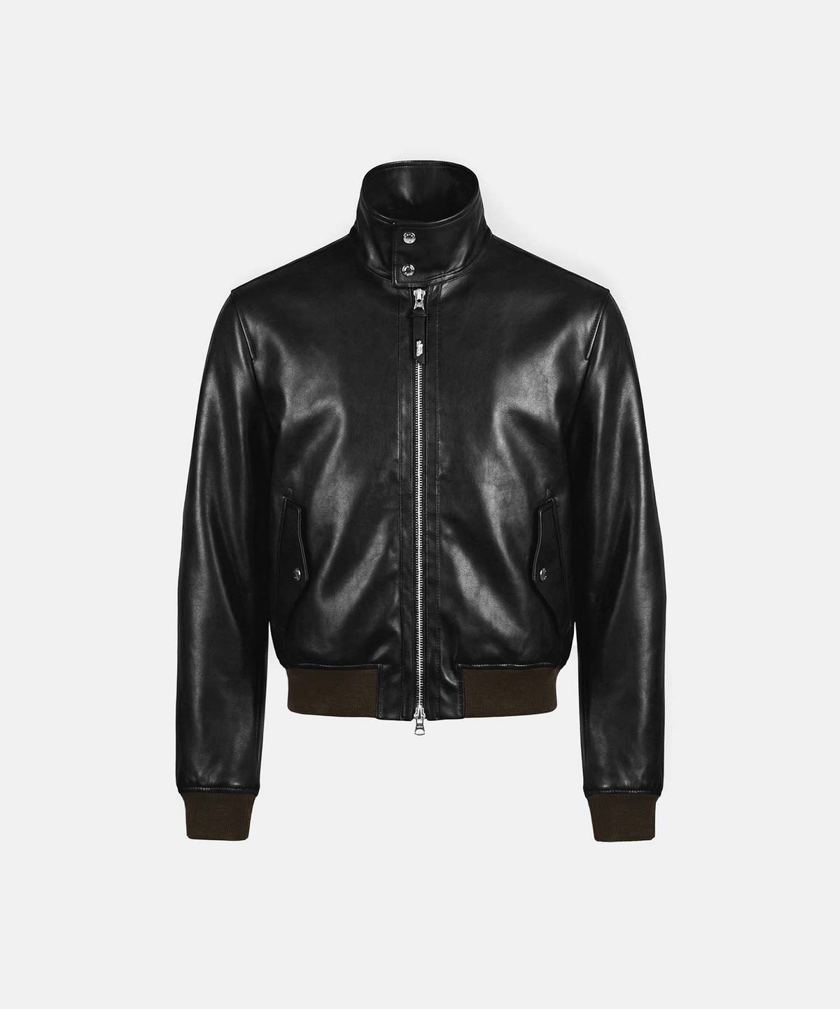 배드블러드(BADBLOOD) Leather High-Neck Jacket - Black