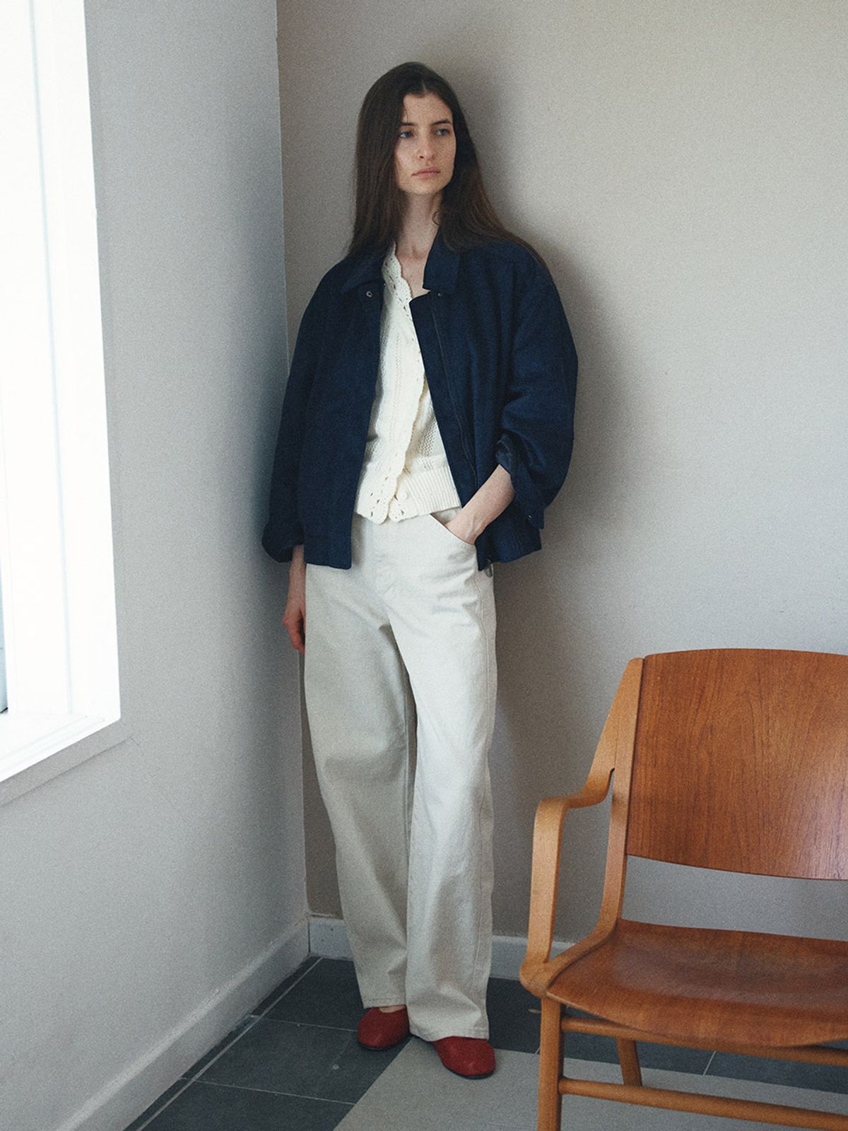 헌치(HUNCH) Curved Cotton Denim Pants (2color)