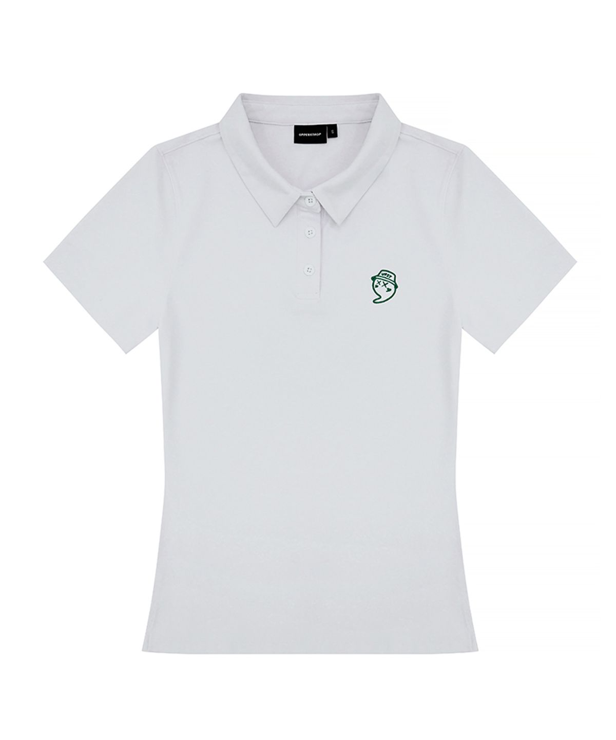 어퍼스트롭 골프(UPPERSTROP GOLF) [UWT26011-02] 여성 페더 로고 자수 반팔 카라 티셔츠 화이트