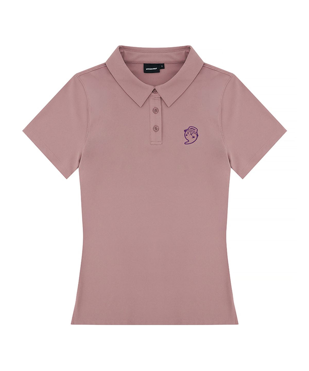어퍼스트롭 골프(UPPERSTROP GOLF) [UWT26011-03] 여성 페더 로고 자수 반팔 카라 티셔츠 핑크