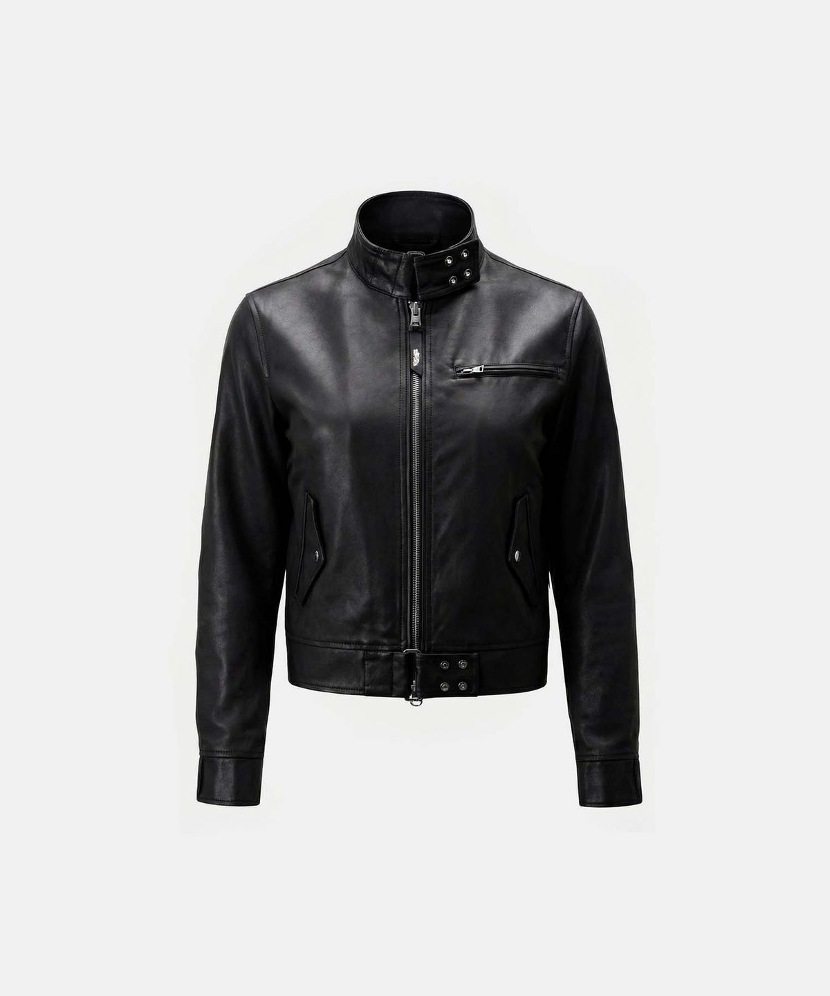 배드블러드(BADBLOOD) Spina High-Neck Jacket - Black Leather