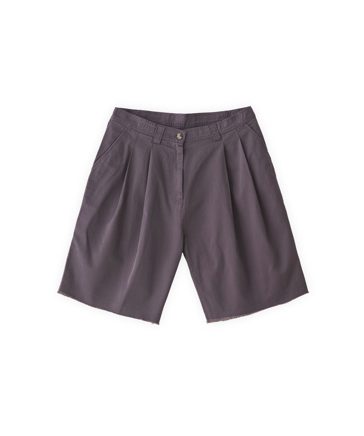 투위드(TUEWID) 006 pleated Bermuda pants in washed purple