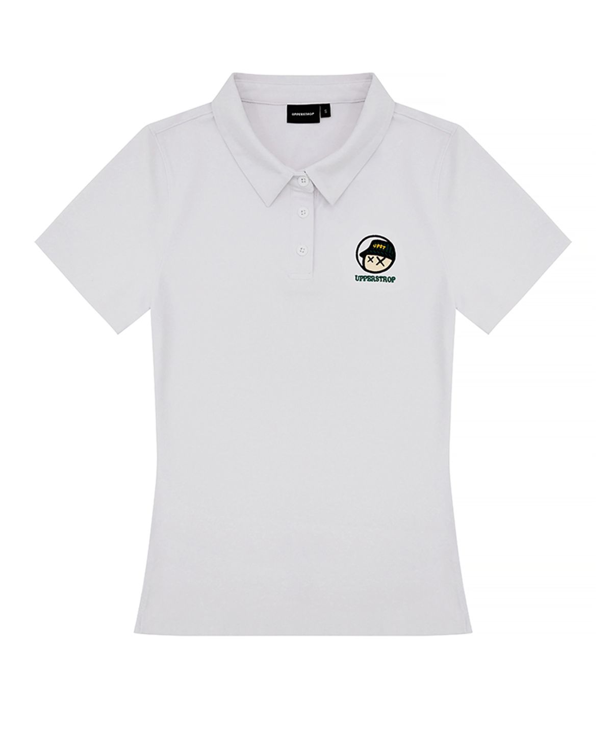 어퍼스트롭 골프(UPPERSTROP GOLF) [UWT26010-02] 여성 페더 아플리케 반팔 카라 티셔츠 화이트