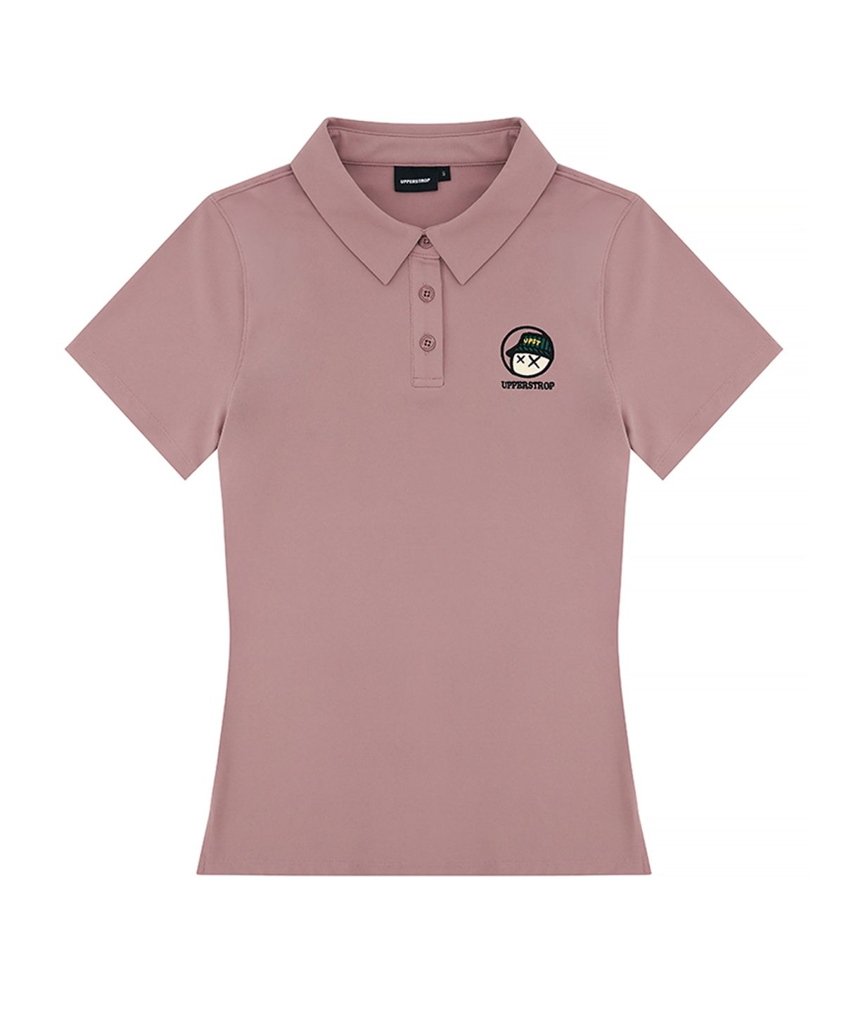 어퍼스트롭 골프(UPPERSTROP GOLF) [UWT26010-03] 여성 페더 아플리케 반팔 카라 티셔츠 핑크