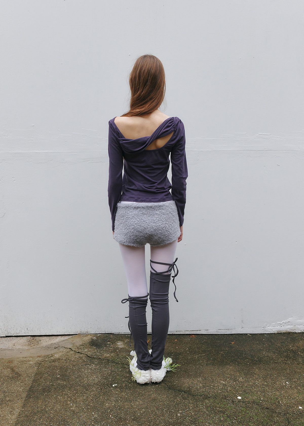 필세(PHILCE) Twist Open-Back long-sleeve, Purple