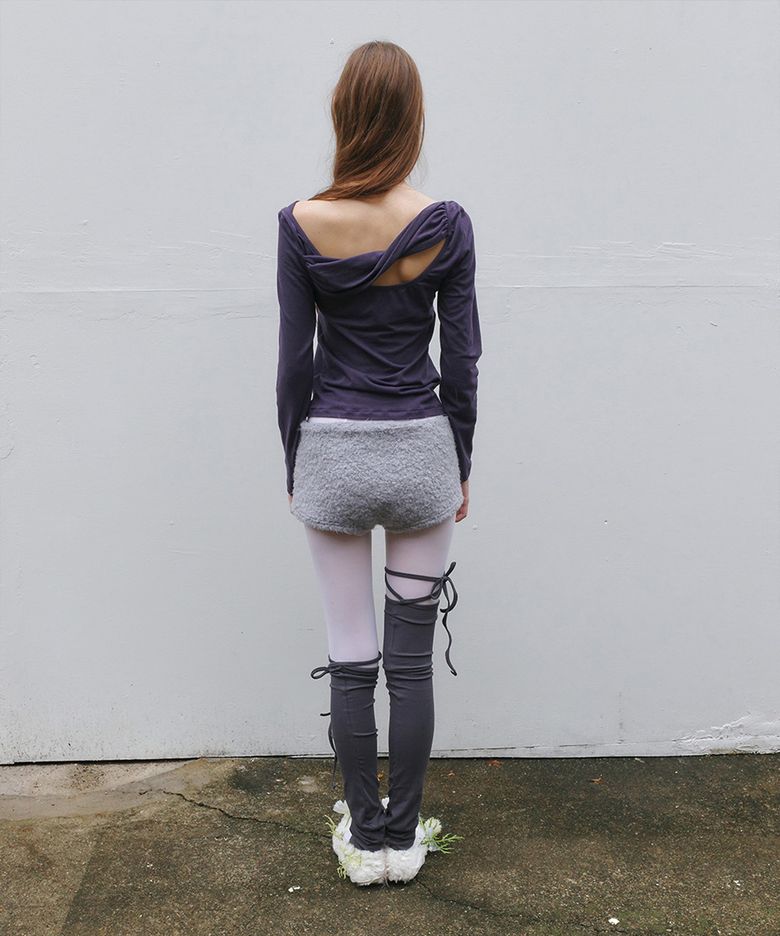 Twist Open-Back long-sleeve, Purple