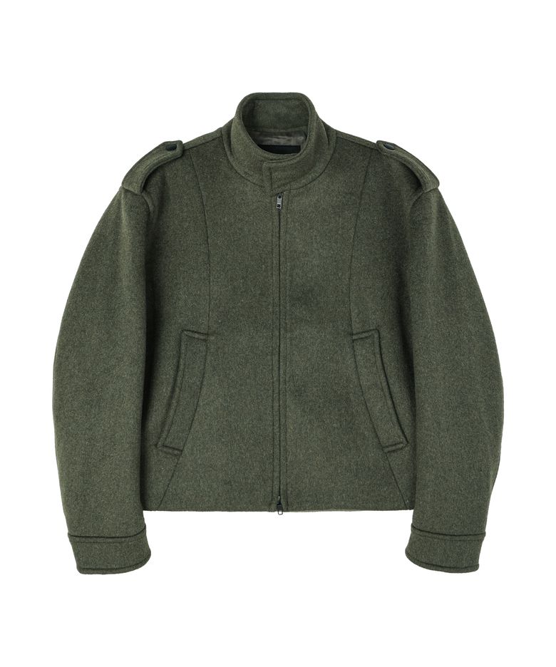 아카이브 벨티드 크롭 울 자켓_[KHAKI]