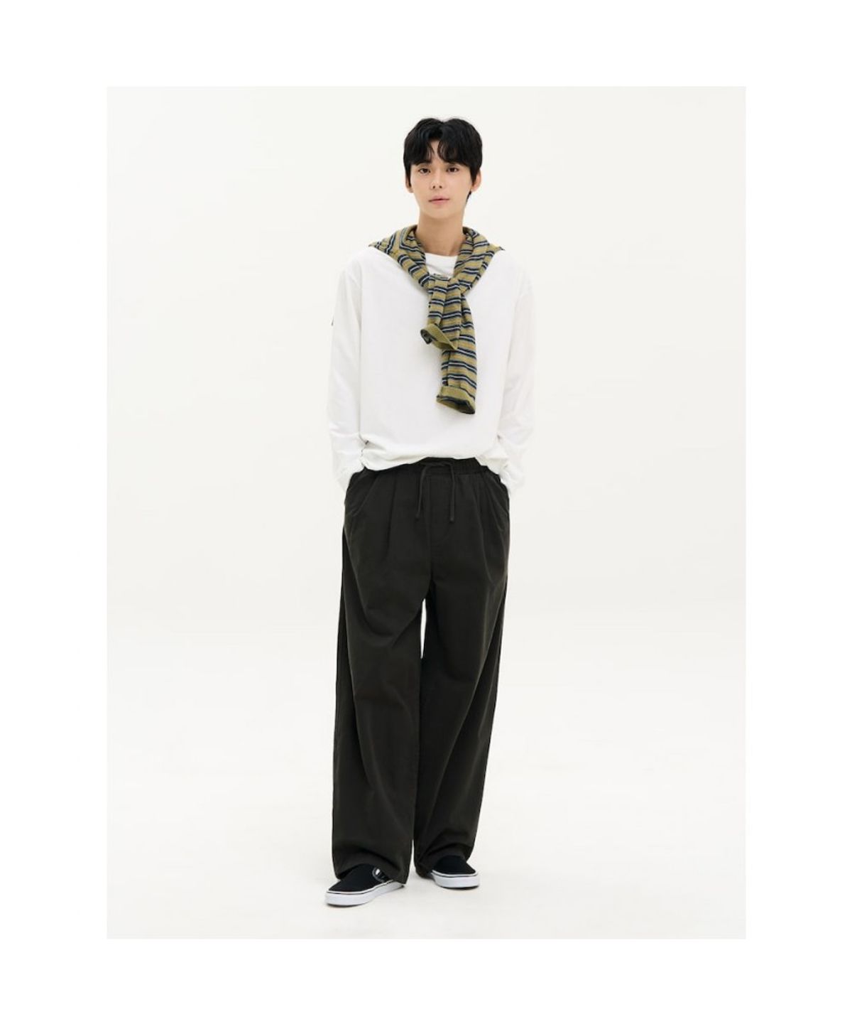 에잇세컨즈(8SECONDS) 데일리 베이직 긴소매 티  화이트