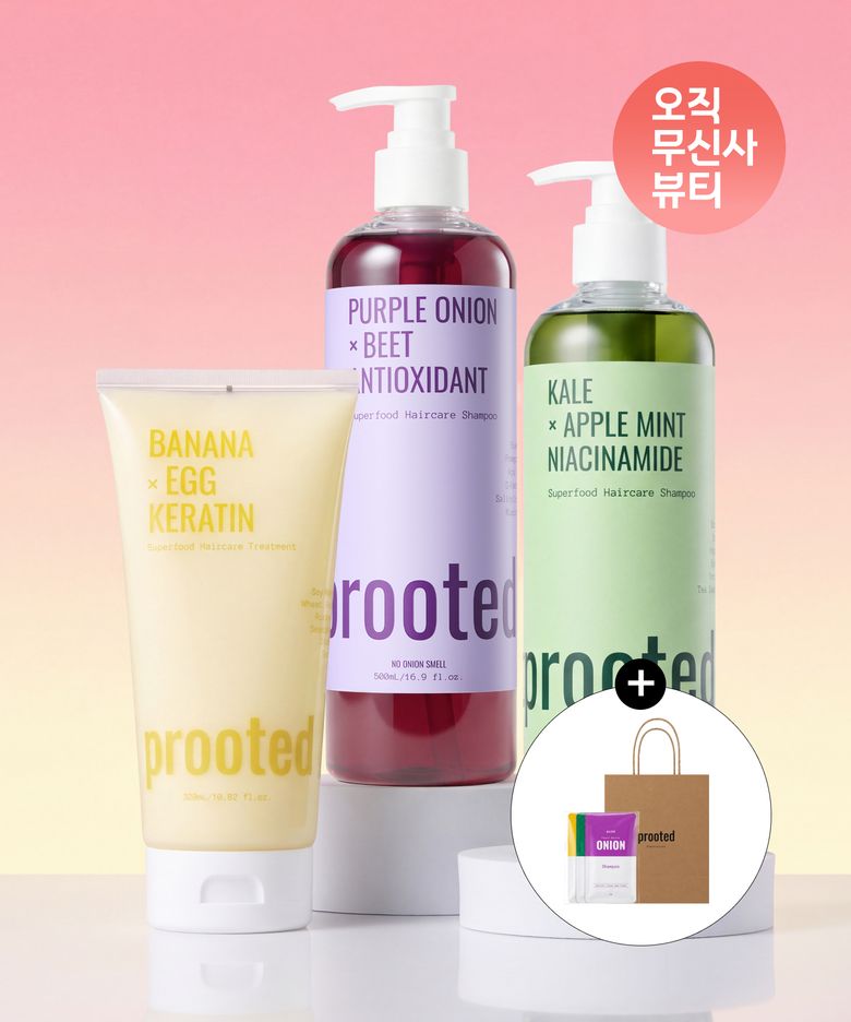 [탈모케어기프트 3SET/양케뚱바] 양파샴푸, 케일샴푸, 바나나에그 트리트먼트 대용량(사쉐3종 및 쇼핑백 증정)