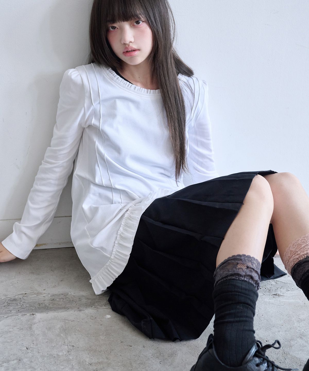 레이즈미야(REISE MIYA) 미즈 프릴 드레스 탑 [IVORY]