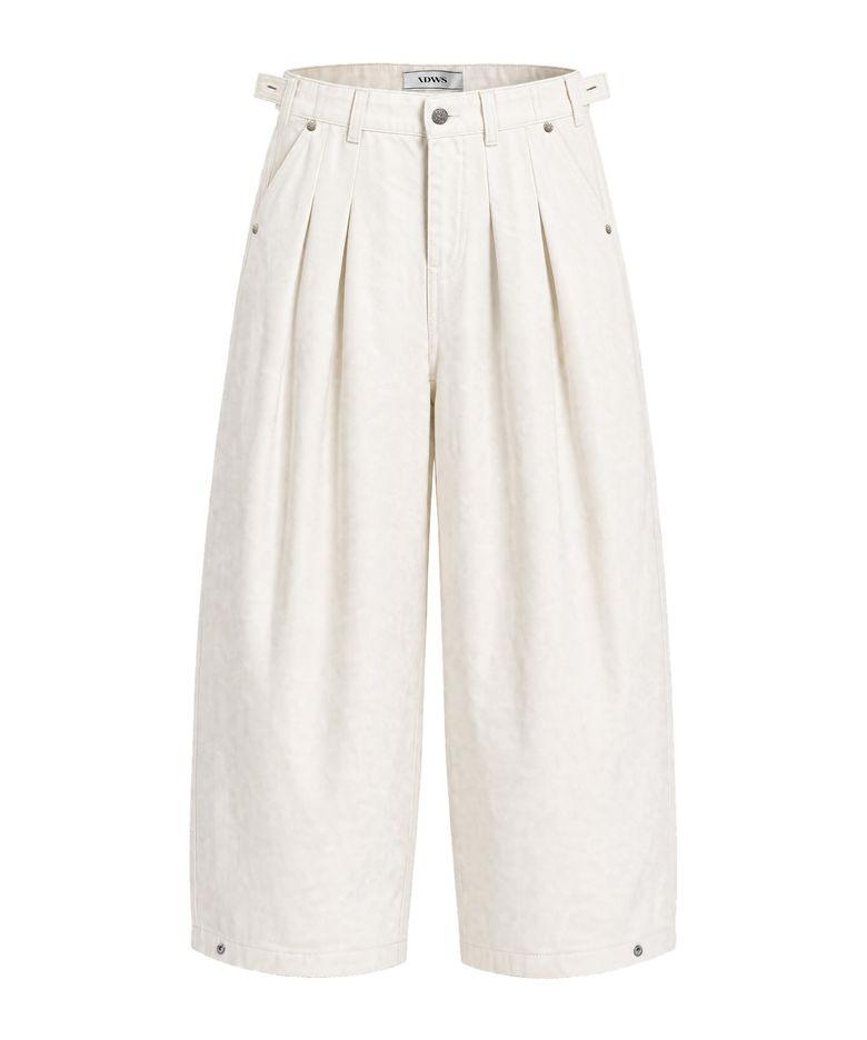 Twin Tuck Chino Balloon Pants White