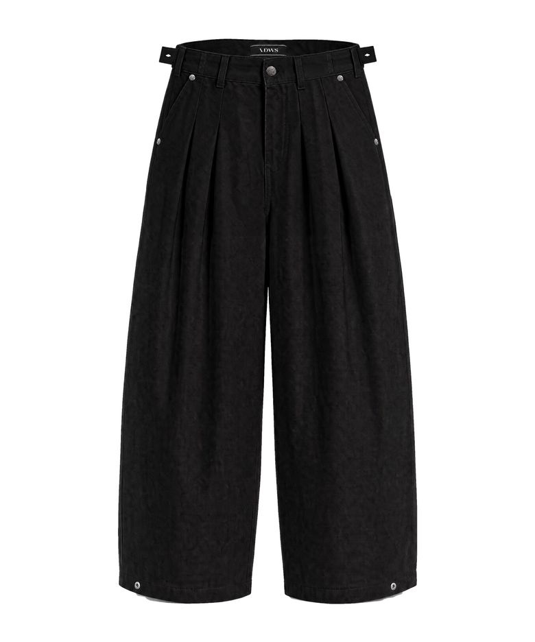 Twin Tuck Chino Balloon Pants Black