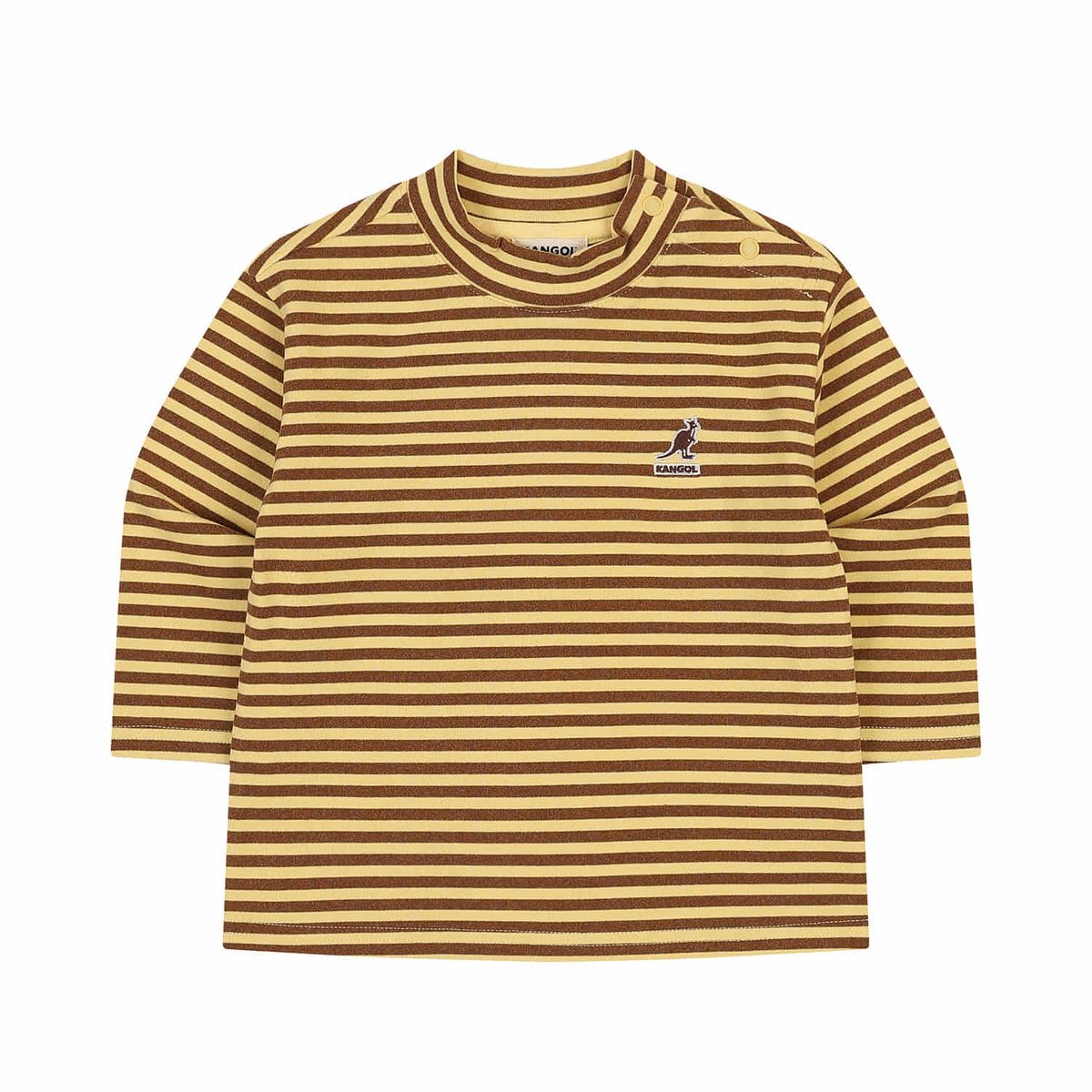 캉골키즈(KANGOL KIDS) [베이비] 스트라이프 브러쉬드 모크넥 티셔츠 SD 0D11 옐로우